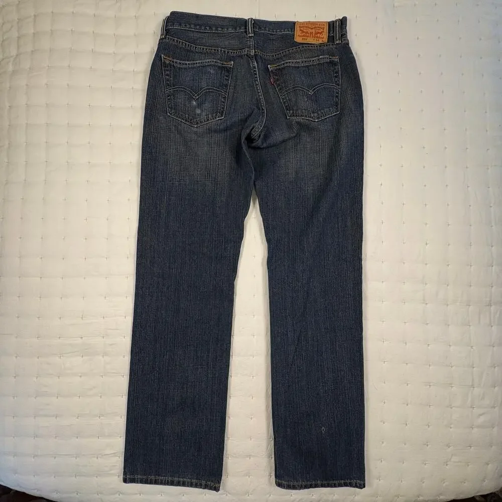 Levi's 559 Relaxed Straight Fit Jeans Men's 34x34 Blue Dark Wash Denim
